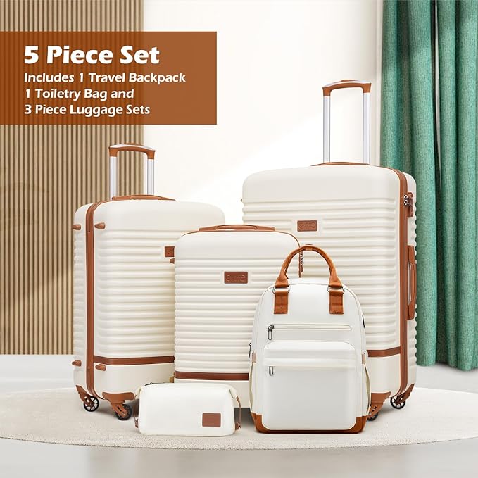 Coolife Set de 3 Valise Rigide Ensemble de Bagages à 4 roulettes Rigide e Ultra Léger Valise